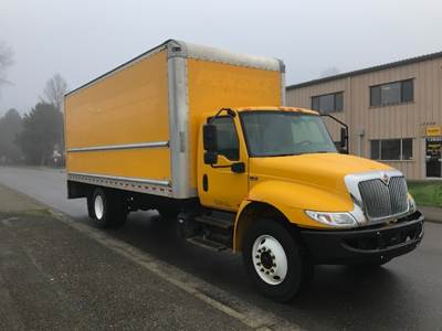 International MV607 Box Truck - 220HP, 6 Speed Automatic, Roll up Door