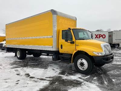 International MV607 Box Truck - 220HP, 6 Speed Automatic, Roll up Door