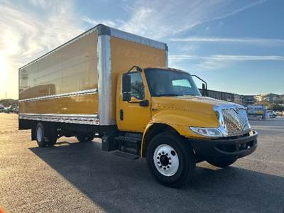 International MV607 Box Truck - 220HP, 6 Speed Automatic, Roll up Door