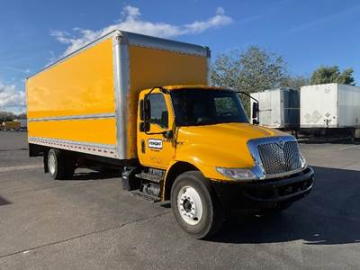 International MV607 Box Truck - 220HP, 6 Speed Automatic, Roll up Door