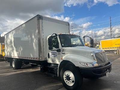 International MV607 Box Truck - 220HP, 7 Speed Automatic, Roll up Door