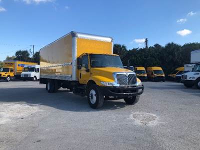 International MV607 Box Truck - 220HP, 6 Speed Automatic, Roll up Door