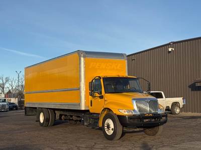 International MV607 Box Truck - 220HP, 6 Speed Automatic, Roll up Door