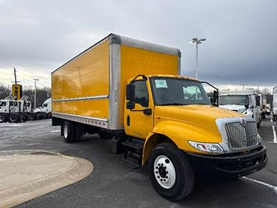 International MV607 Box Truck - 220HP, 6 Speed Automatic, Roll up Door
