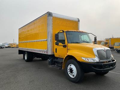 International MV607 Box Truck - 220HP, 6 Speed Automatic, Roll up Door