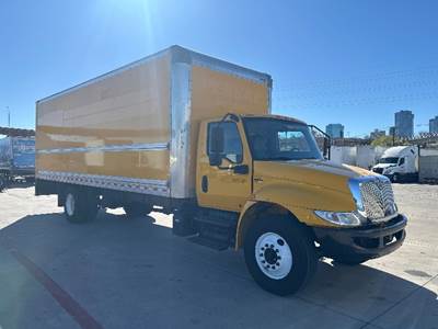 International MV607 Box Truck - 220HP, 6 Speed Automatic, Roll up Door