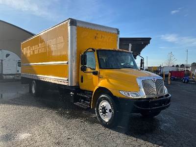 International MV607 Box Truck - 220HP, 6 Speed Automatic, Roll up Door