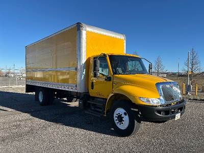 International MV607 Box Truck - 220HP, 6 Speed Automatic, Roll up Door