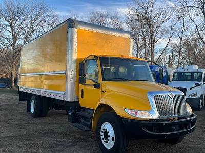 International MV607 Box Truck - 220HP, 7 Speed Automatic, Roll up Door