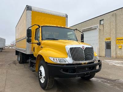 International MV607 Box Truck - 220HP, 7 Speed Automatic, Roll up Door
