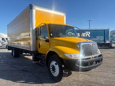 International MV607 Box Truck - 220HP, 6 Speed Automatic, Roll up Door