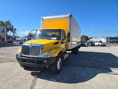 International MV607 Box Truck - 220HP, 6 Speed Automatic, Roll up Door