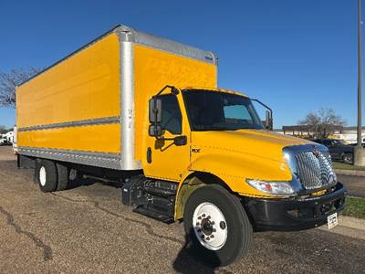 International MV607 Box Truck - 220HP, 6 Speed Automatic, Roll up Door