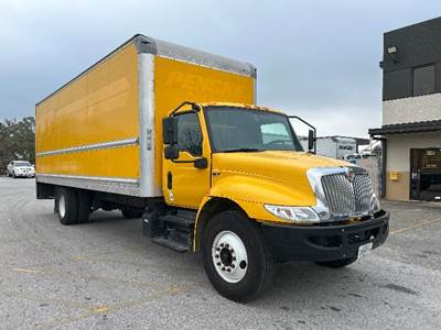 International MV607 Box Truck - 220HP, 6 Speed Automatic, Roll up Door