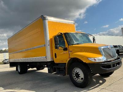 International MV607 Box Truck - 220HP, 6 Speed Automatic, Roll up Door