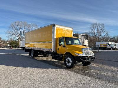 International MV607 Box Truck - 220HP, 6 Speed Automatic, Roll up Door