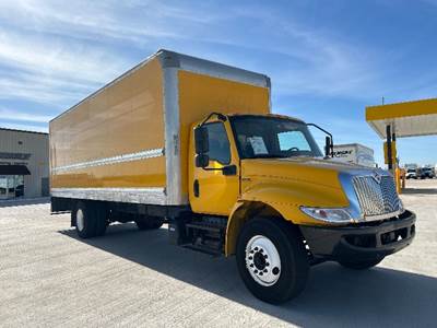 International MV607 Box Truck - 220HP, 6 Speed Automatic, Roll up Door