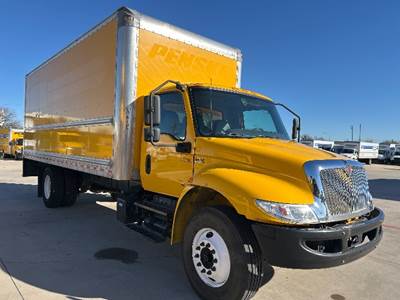 International MV607 Box Truck - 220HP, 6 Speed Automatic, Roll up Door