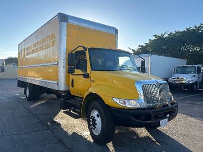 International MV607 Box Truck - 220HP, 6 Speed Automatic, Roll up Door