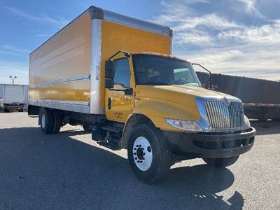 International MV607 Box Truck - 220HP, 6 Speed Automatic, Roll up Door