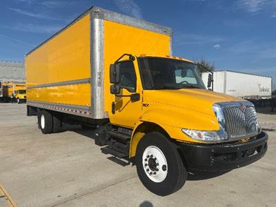 International MV607 Box Truck - 220HP, 6 Speed Automatic, Roll up Door