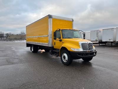 International MV607 Box Truck - 220HP, 6 Speed Automatic, Roll up Door