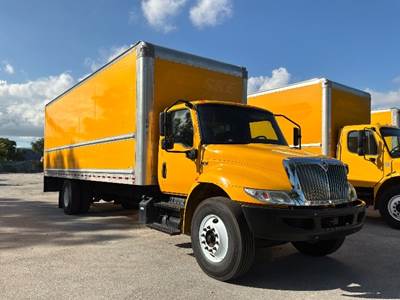 International MV607 Box Truck - 220HP, 6 Speed Automatic, Roll up Door