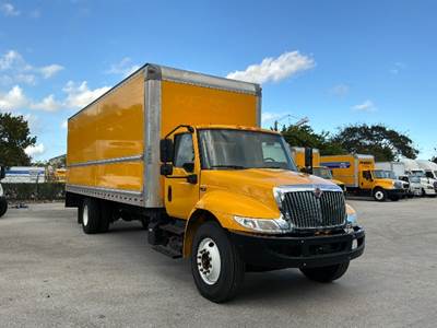 International MV607 Box Truck - 220HP, 6 Speed Automatic, Roll up Door
