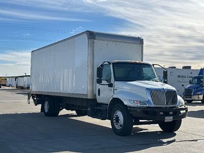 International MV607 Box Truck - 220HP, 7 Speed Automatic, Roll up Door