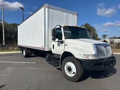 International MV607 Box Truck - 220HP, 7 Speed Automatic, Roll up Door