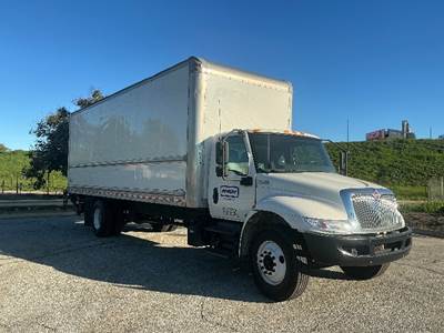 International MV607 Box Truck - 220HP, 7 Speed Automatic, Roll up Door