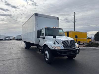 International MV607 Box Truck - 220HP, 6 Speed Automatic, Roll up Door