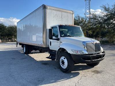 International MV607 Box Truck - 220HP, 6 Speed Automatic, Roll up Door