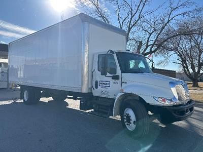International MV607 Box Truck - 220HP, 6 Speed Automatic, Roll up Door