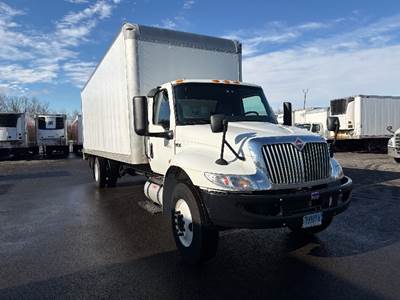 International MV607 Box Truck - 240HP, 6 Speed Automatic, Roll up Door