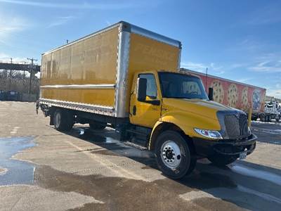 International MV607 Box Truck - 220HP, 6 Speed Automatic, Roll up Door