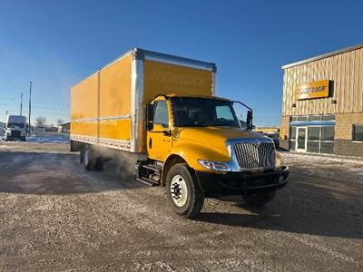 International MV607 Box Truck - 220HP, 6 Speed Automatic, Roll up Door