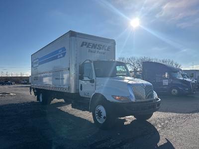 International MV607 Box Truck - 220HP, 6 Speed Automatic, Roll up Door