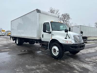 International MV607 Box Truck - 240HP, 6 Speed Automatic, Roll up Door
