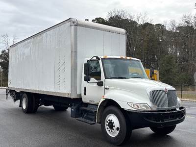 International MV607 Box Truck - 220HP, 7 Speed Automatic, Roll up Door