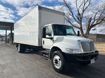 International MV607 Box Truck - 220HP, 7 Speed Automatic, Roll up Door