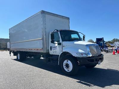 International MV607 Box Truck - 220HP, 6 Speed Automatic, Roll up Door