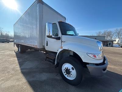 International MV607 Box Truck - 240HP, 7 Speed Automatic, Roll up Door