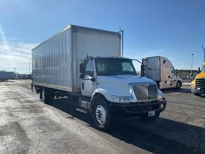International MV607 Box Truck - 220HP, 6 Speed Automatic, Roll up Door