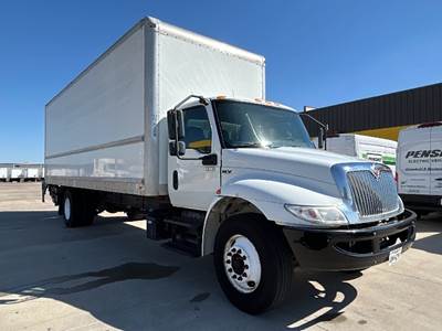 International MV607 Box Truck - 220HP, 7 Speed Automatic, Roll up Door
