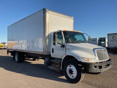 International MV607 Box Truck - 220HP, 7 Speed Automatic, Roll up Door