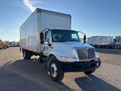 International MV607 Box Truck - 220HP, 6 Speed Automatic, Roll up Door