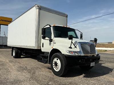 International MV607 Box Truck - 220HP, 7 Speed Automatic, Roll up Door