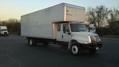 International MV607 Box Truck - 240HP, 6 Speed Automatic, Roll up Door