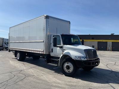 International MV607 Box Truck - 220HP, 6 Speed Automatic, Roll up Door